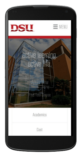 New dsu Construction website on mobile